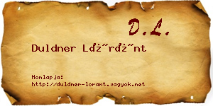 Duldner Lóránt névjegykártya