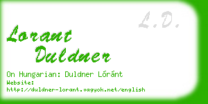 lorant duldner business card